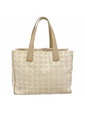 Chanel Tote New Travel Nylon Beige Champagne Gold